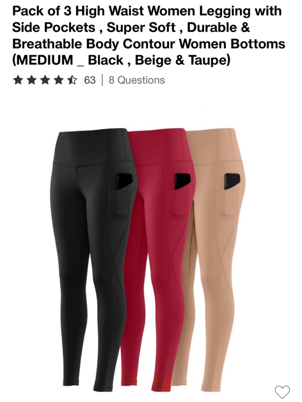 Brand new Medium 3 pack leggings
